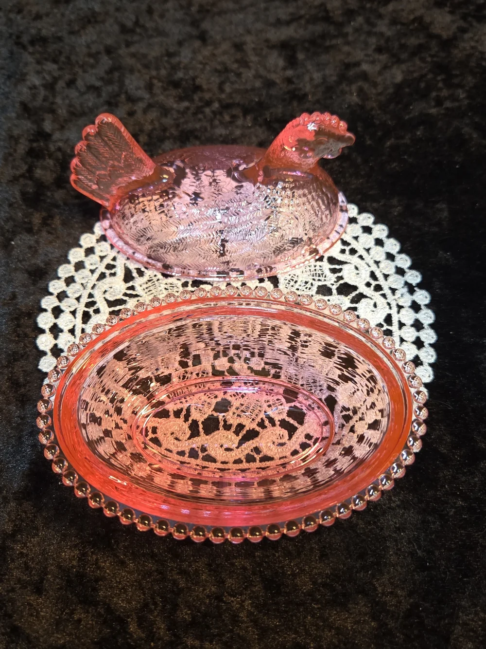 Pink Hen on a Nest Unbranded Acrylic (Plastic) Measures 5 Inches Long